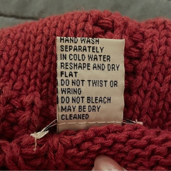 Wipstitch Chunky Rust Red Whipstitch Mockneck Sweater Tunic size S - Picture 5 of 9